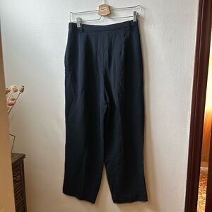 Giorgio Armani wide leg high waist navy trousers in size 8